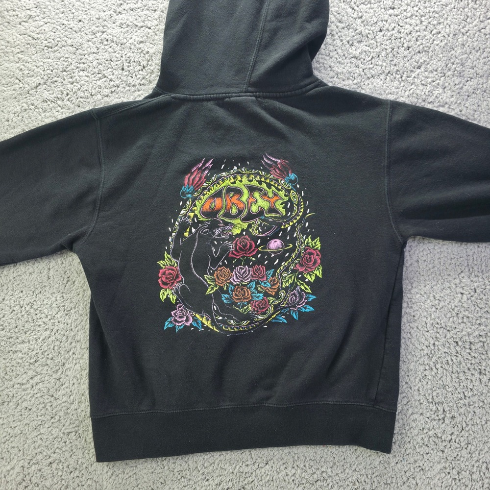 Obey Propaganda No 89 Black Hoodie Small Logo Sweatshirt Mens Medium
